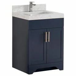 Brand new ❤️ Tile Generation 24" Vanity Wood Body And Quartz White, Marine Blue 👏