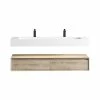 Flash Sale ✨ Bathroom Vanity Wholesale INC. Alysa 60'' Floating Vanity, Acrylic Sink, Double Faucet Hole, Light White Oak ⭐