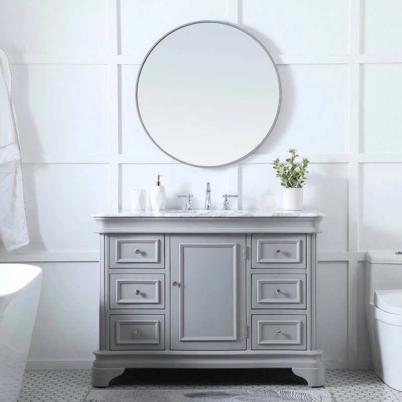 Budget 🧨 Elegant Furniture & Lighting Kaden 48" Single Bathroom Vanity Set, Gray ❤️ - Image 5