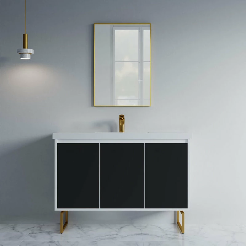 Wholesale ๐ Dowell K&B Supplies Dello 48" Single Bathroom Vanity Set With Rectangle Legs, Black ๐ - Image 2