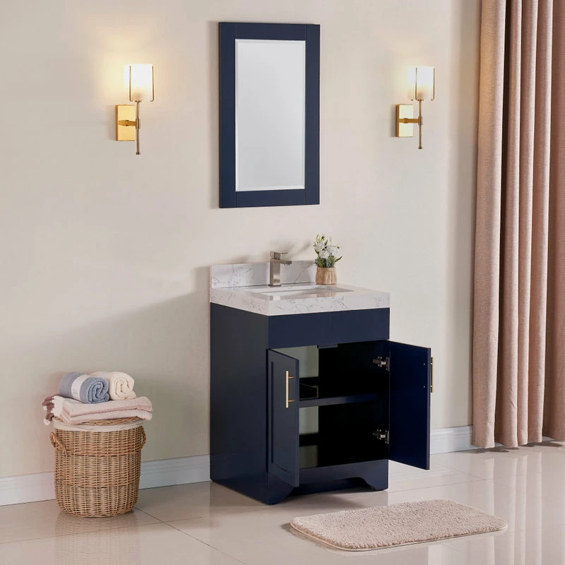 Brand new โค๏ธ Tile Generation 24" Vanity Wood Body And Quartz White, Marine Blue ๐ - Image 5