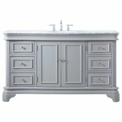 Best Sale 🥰 Elegant Furniture & Lighting Kaden 60" Single Bathroom Vanity Set, Gray 👍