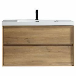 Deals ❤️ Better Bath Vanities Kingdee White Oak Wall Mounted Vanity With Reinforced Acrylic Sink, 42" ⭐