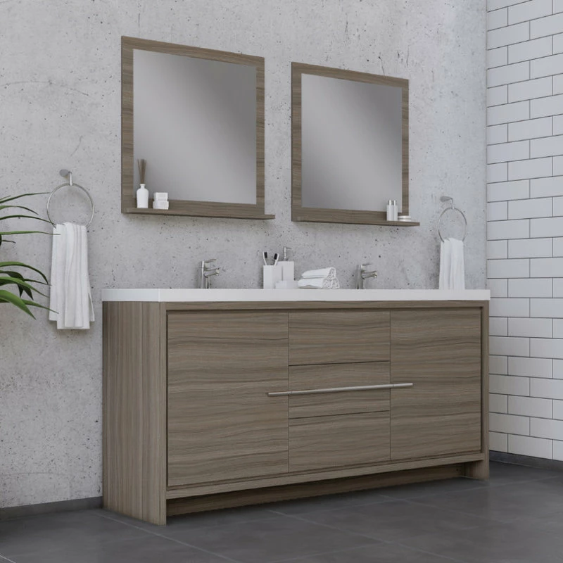 Cheap ๐คฉ Alya Bath Sortino 72" Double Bathroom Vanity, Gray ๐ - Image 3