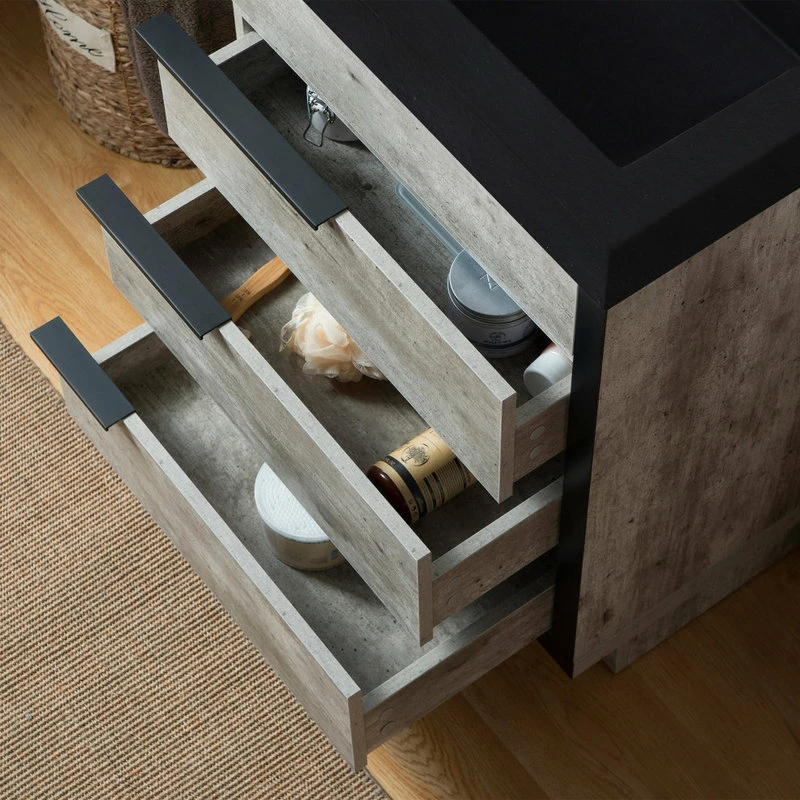 Best reviews of ๐ฅฐ Dowell K&B Supplies Wilson 24" Single Bathroom Vanity Set, Grey With Black Sink ๐ - Image 4