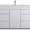 Budget 🛒 KUBEBATH Milano 48" Single Sink Modern Bathroom Vanity, Gloss White 🌟