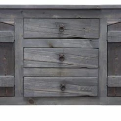 Brand new ⭐ FoxDen Decor Charleston Weathered Gray Barnwood Bathroom Vanity, Gray, 60"x22"x36", Double Si ⌛