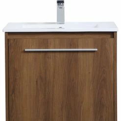 Cheap 🔥 Elegant Furniture & Lighting Elegant Decor VF45024WB 24 Inch Single Bathroom Floating Vanity In Walnut Brown ⭐